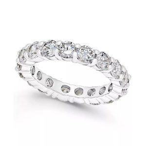 New CHARTER CLUB Crystal All-Around Ring in Fine Silver Plate